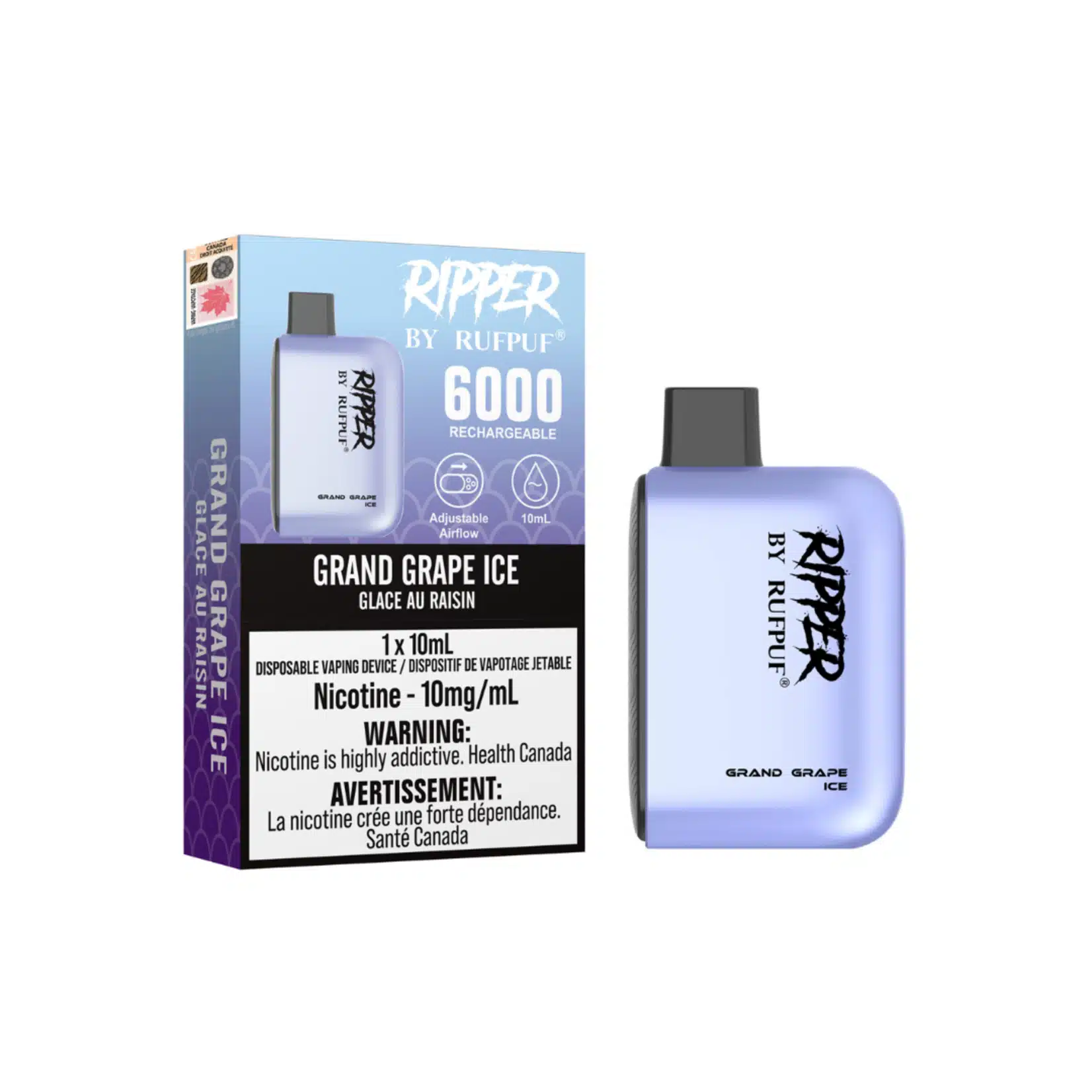 RUFPUF Ripper 6000 Disposable Vape - Buy Online Canada RUFPUF Ripper 6000 Disposable Vape Canada 6000 puffs rechargeable vape device